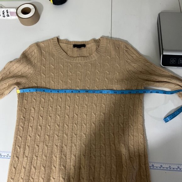 J. Crew Camel-Colour Wool-Blend Cable Knit Sweater Womens Size S - Picture 6 of 8